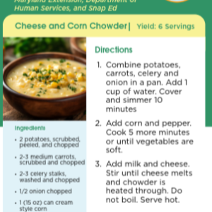 Recipe Card- Cheese and Corn Chowder