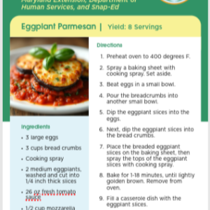 Recipe Card- Eggplant Parmesan