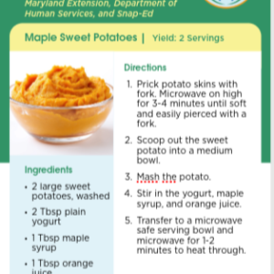 Recipe Card- Maple Sweet Potatoes