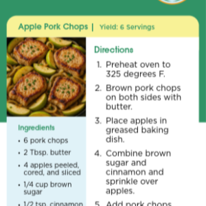 Recipe Card- Apple Pork Chops