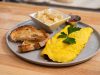 Scratch made omelette - local eggs, housemade cheesemade, fermented hash browns fried in lard